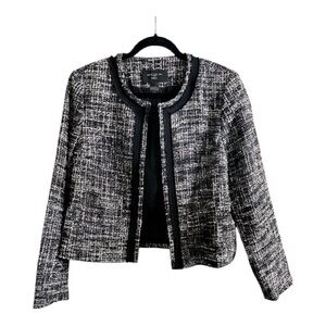 Ann Taylor Black and White Textured Blazer